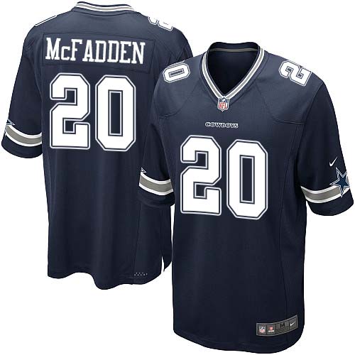 Men's Game Darren McFadden Nike Jersey Navy Blue Home - #20 NFL Dallas Cowboys